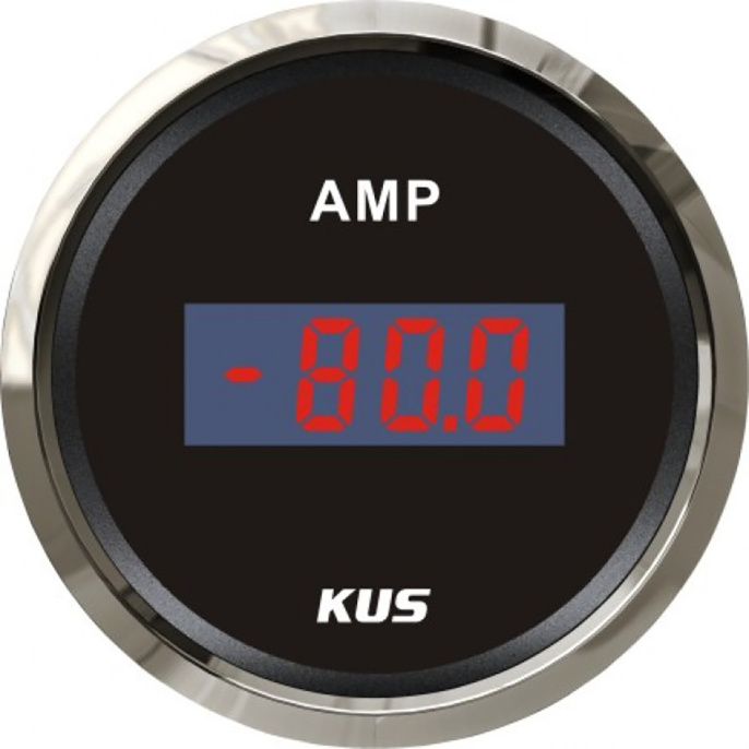 Амперметр цифровой 80-0-80 ампер BS черн/нерж KUS (KY26001)